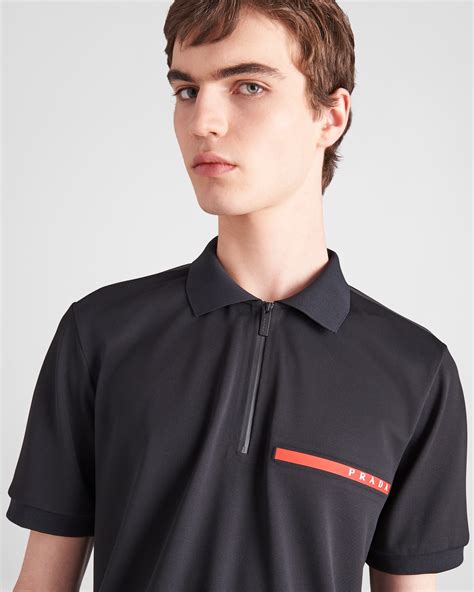 polo prada manica lunga|prada polo shirt black silk.